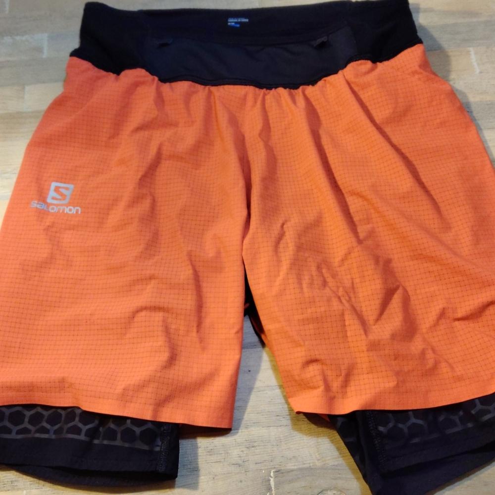 Pair of EUC Salomon EXO S-LAB Twinskin shorts